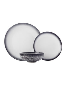 Caviar Granite Dinner Set 12 Piece Gift Boxed in Black
