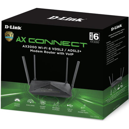 D-Link DSL-X3052E AX3000 Wi-Fi 6 Modem Router