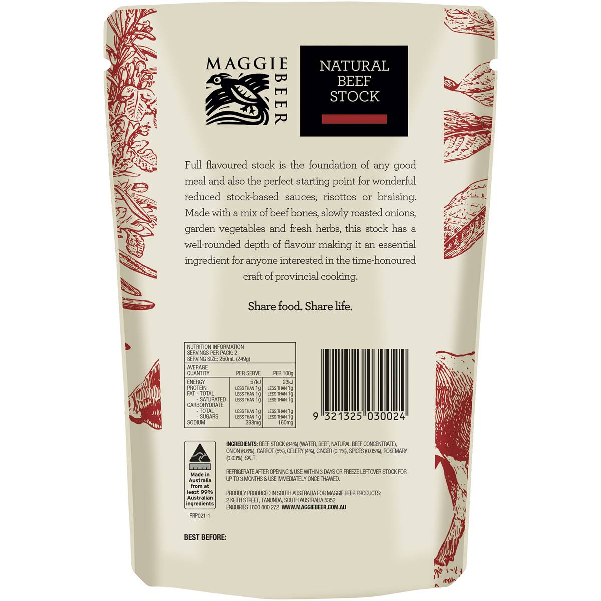 Maggie Beer Natural Beef Stock 500ml