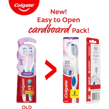 Colgate Toothbrush 360 Sensitive Extra Soft 2 pack