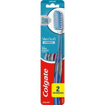 Colgate Slim Soft Advanced Toothbrush Ultra Soft Value 2 pack