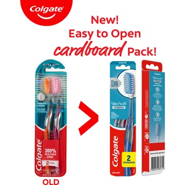 Colgate Slim Soft Advanced Toothbrush Ultra Soft Value 2 pack
