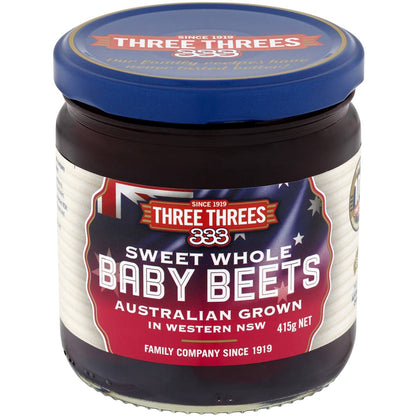 Three Threes Sweet Whole Baby Beetroot 415g