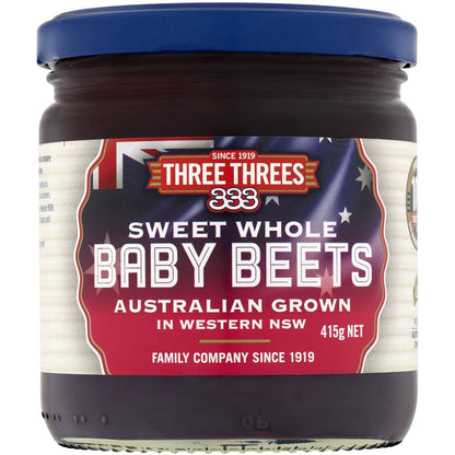 Three Threes Sweet Whole Baby Beetroot 415g
