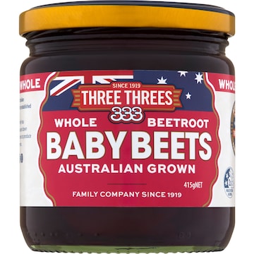 Three Threes Sweet Whole Baby Beetroot 415g