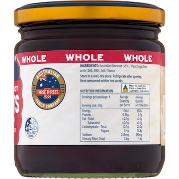Three Threes Sweet Whole Baby Beetroot 415g