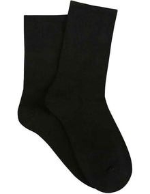 Bamboo Soft Top Crew Length Socks 2 Pair in Black