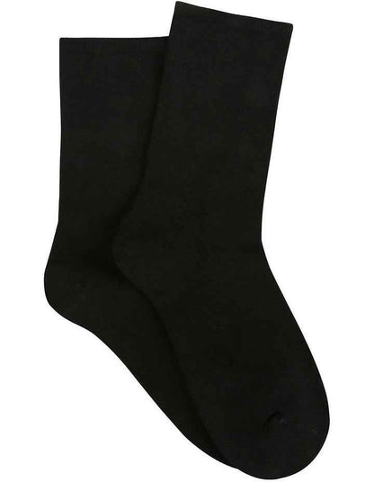 Bamboo Soft Top Crew Length Socks 2 Pair in Black