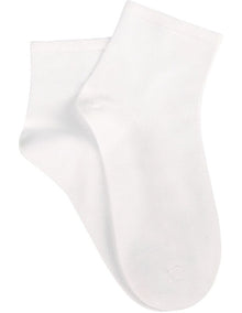 Bamboo Soft Top Light 2 Pair Ankle Socks in White