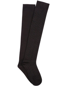 Cotton Blend 2 Pair Over the Knee Socks Black