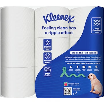Kleenex Complete Clean Toilet Paper 9 pack
