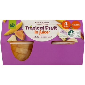 Woolworths Tropical Fruit In Juice 4 pack