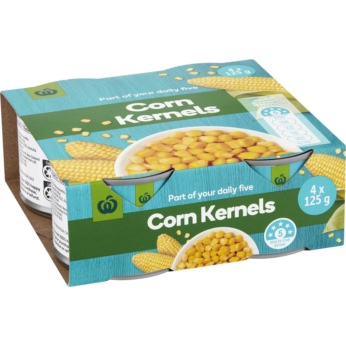 Woolworths Canned Corn Kernels 4x125g