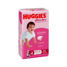 HUGGIES ULTRA DRY NAPPIES GIRLS SIZE 4 (10-15KG) 36 PACK