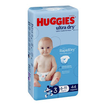 HUGGIES ULTRA DRY NAPPIES BOY CRAWLER SZ3 BULK: 44 PACK