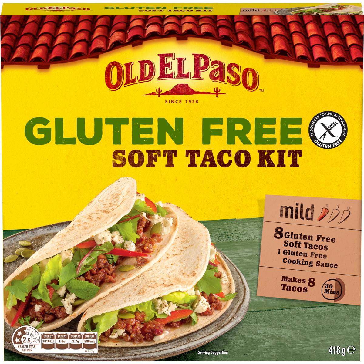 Old El Paso Gluten Free Soft Taco Kit Mexican Style 418g