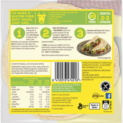 Old El Paso Gluten Free Tortilla Fajita Wraps 6 pack