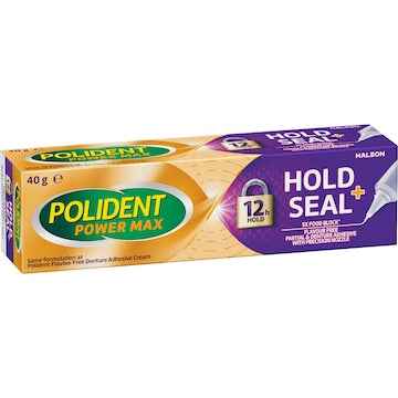 Polident Hold & Seal Adhesive Cream For dentures & partials 40g