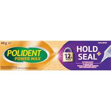 Polident Hold & Seal Adhesive Cream For dentures & partials 40g