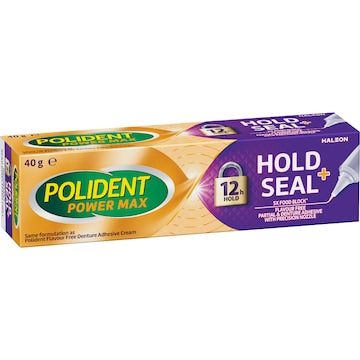 Polident Hold & Seal Adhesive Cream For dentures & partials 40g