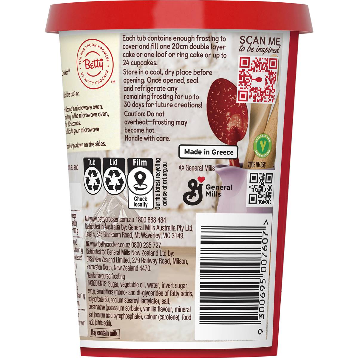 Betty Crocker Vanilla Gluten Free Frosting 400g