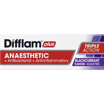 Difflam Plus Sore Throat Lozenges Blackcurrant Anaesthetic 16 pack