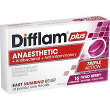 Difflam Plus Sore Throat Lozenges + Anaesthetic Berry 16 pack