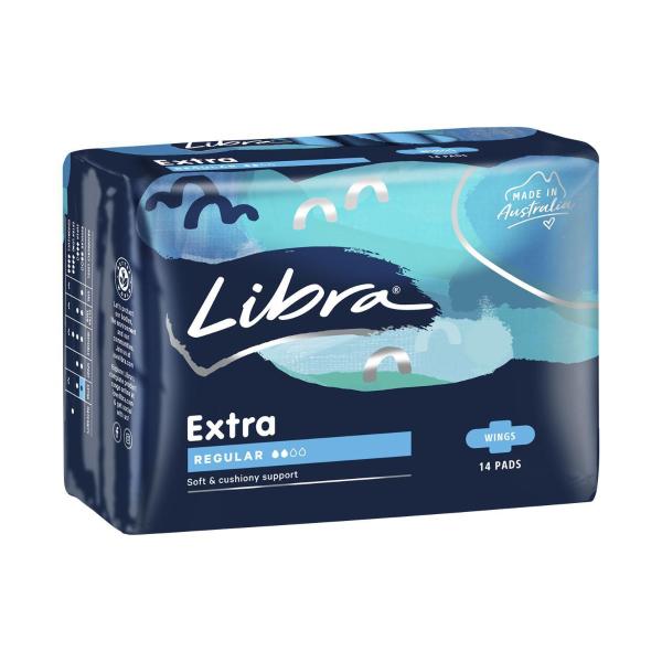 LIBRA EXTRA REGULAR PADS WITH WINGS 14 PACK