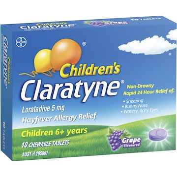 Claratyne Children's Hayfever Allergy Relief Antihistamine Tablets 10 pack