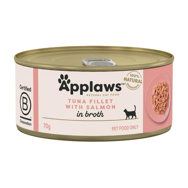 APPLAWS TIN CAT FOOD TUNA & SALMON 70 GRAM
