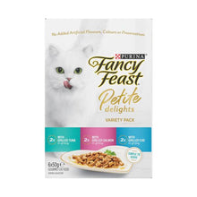 FANCY FEAST ADULT PETITE DELIGHTS GRILLED TUNA SALMON COD CAT FOOD 6X50GRAM
