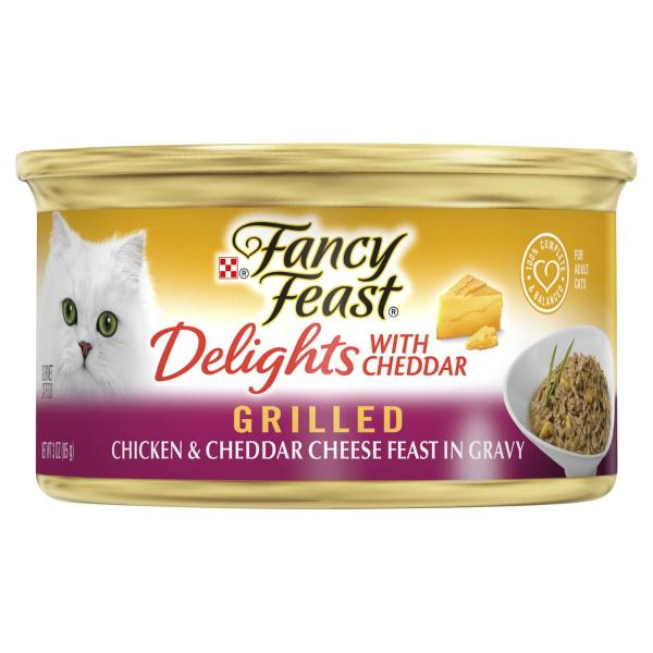 FANCY FEAST CREAMY DELIGHTS WITH GRILLED CHICKEN & CHEDDAR CHEESE IN GRAVY CAT FOOD 85 GRAM