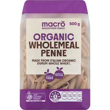 Macro Organic Wholemeal Penne 500g