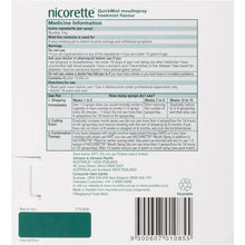 Nicorette Quit Smoking Quickmist Nicotine Mouth Spray Freshmint 2 x 150 Pack