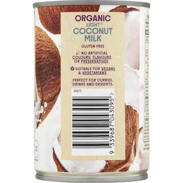 Macro Organic Light Coconut Milk 400mL
