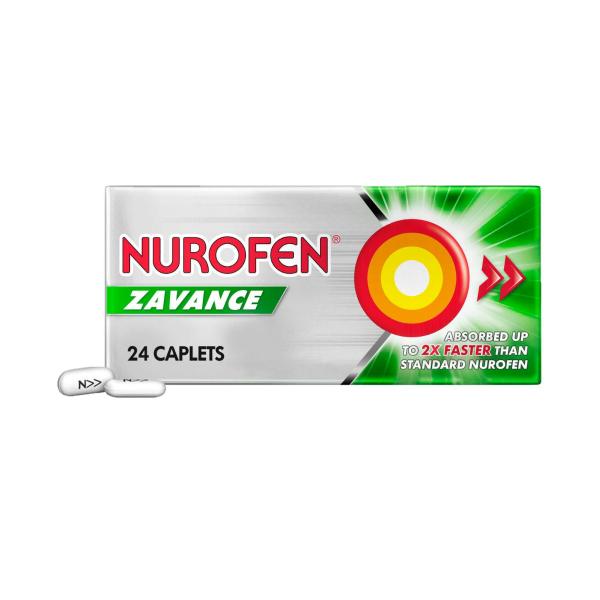 NUROFEN ZAVANCE IBUPROFEN 256MG FAST PAIN RELIEF CAPLETS 24PK