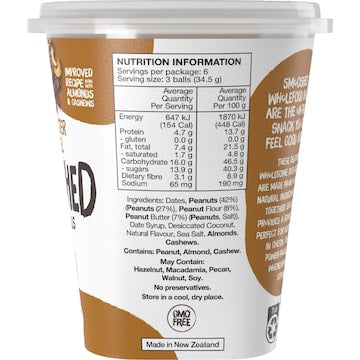 Tasti Smooshed Wholefood Balls Peanut Butter & Caramel 207g