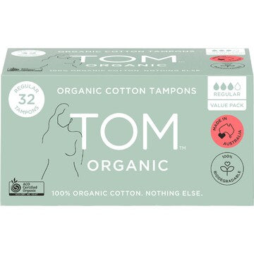 TOM Organic Bulk Tampons Regular 32 pack