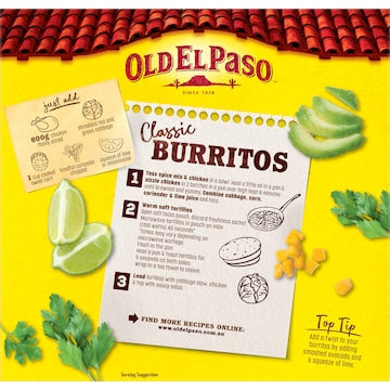 Old El Paso Burrito Dinner Kit Mexican Style 485g