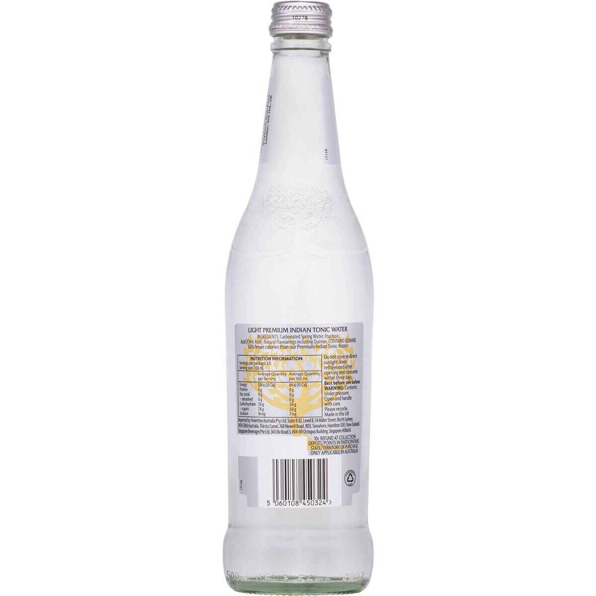 Fever-Tree Refreshingly Light Tonic Water 500mL