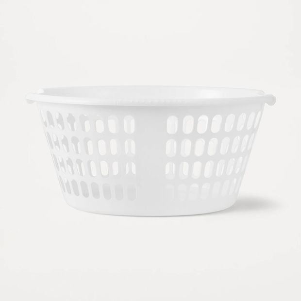 Oval Laundry Basket, White - Anko