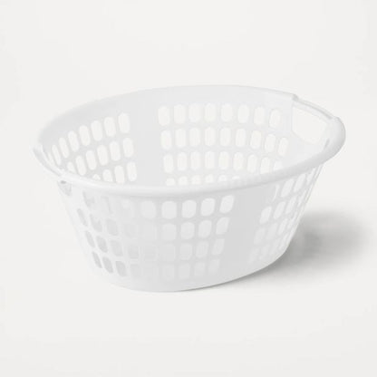 Oval Laundry Basket, White - Anko