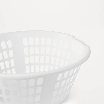 Oval Laundry Basket, White - Anko