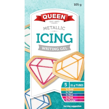 Queen Metallic Icing Writing Gel 5 pack
