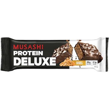 Musashi Deluxe Protein Bar Peanut Crunch Low Sugar 60g