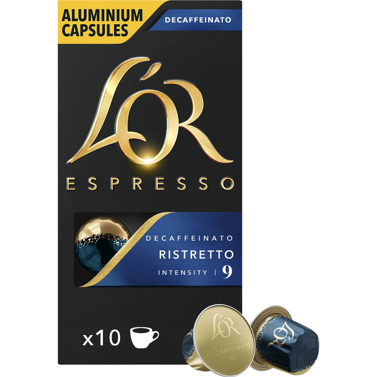 L'OR Espresso Decaf Ristretto Intensity 9 Coffee Pods 10 pack