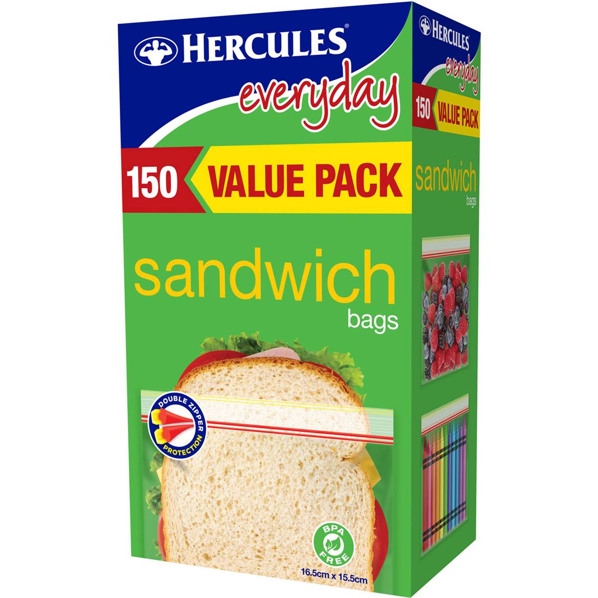Hercules Resealable Everyday Sandwich Bags 150 pack