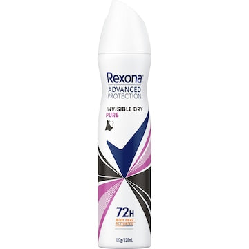Rexona Women Advanced 72hr Deodorant Aerosol Invisible Pure 220mL