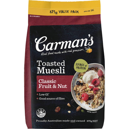 Carman's Muesli Toasted Classic Fruit & Nut 875g