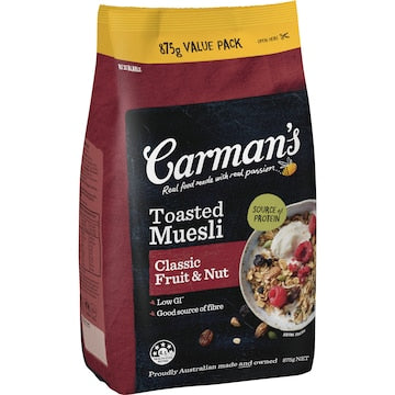 Carman's Muesli Toasted Classic Fruit & Nut 875g